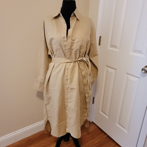 Esprit NWT Oversized Button Down Trench Coat Dress Size 8 - Picture 1 of 10